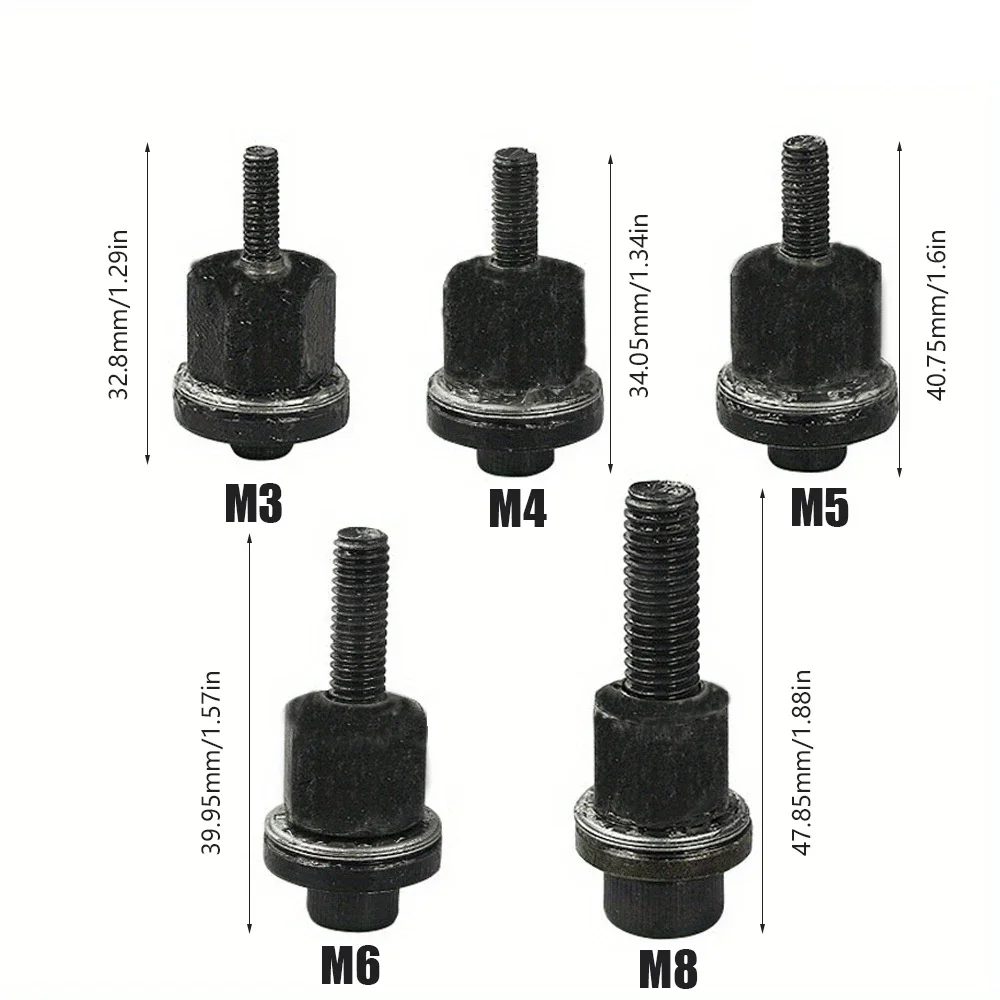 5pcs M3 + M4 + M5 + M6 + M8 Hand Rivet Nut Gun Head Nuts Simple installation Riveter Rivnut Tool Accessory For Nuts