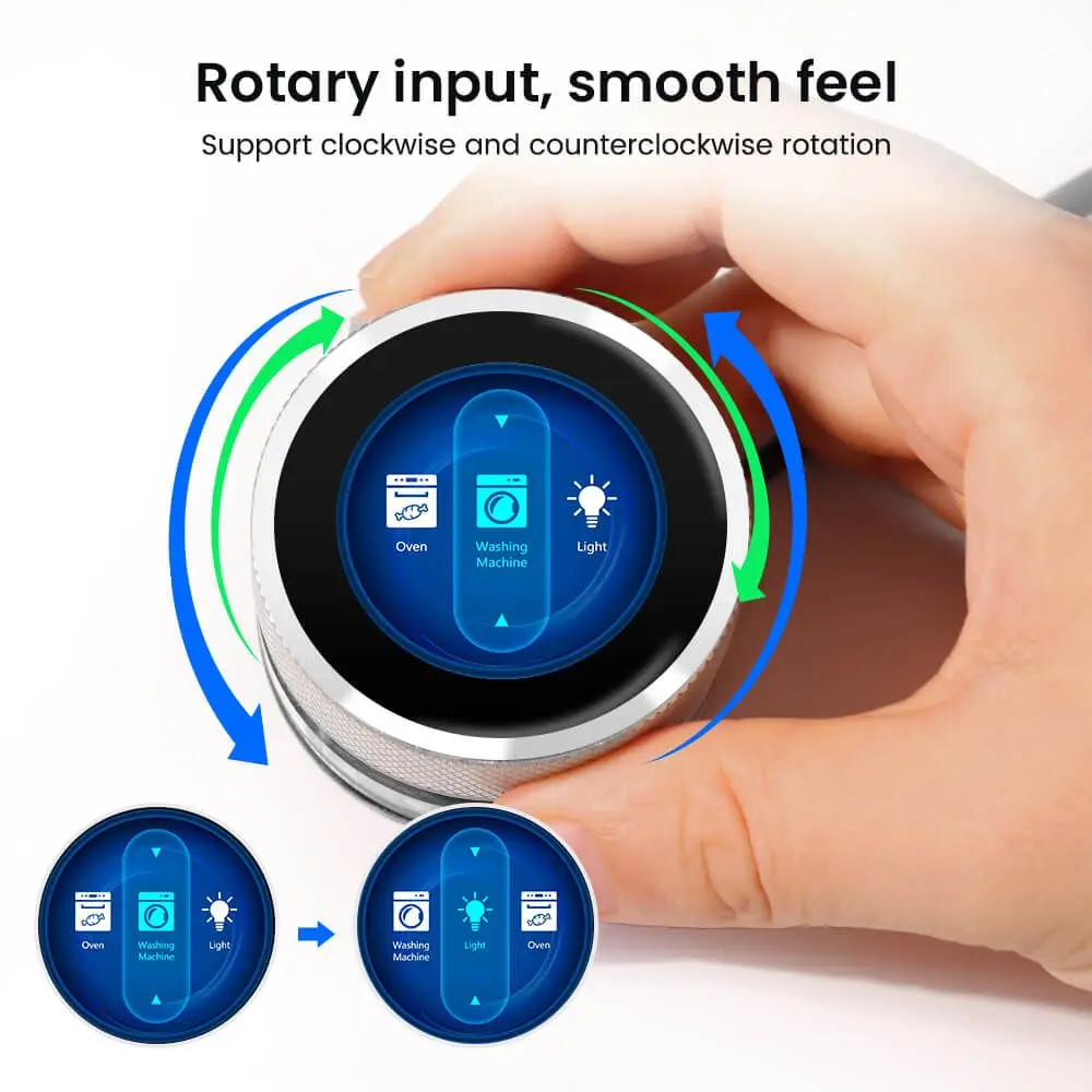 CrowPanel 1.28-inch ESP32 HMI Rotary Display 240x240 IPS Round Touch Knob Screen with UART I2C FPC Interface 2.4G WiFi Support