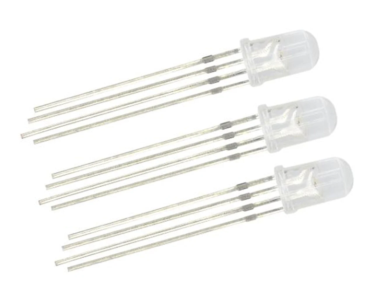 50PCS 5MM High Brightness Full Color LED Light Emitting Diode Four Pin Red Green Blue Three Color RGB Seven Color Light