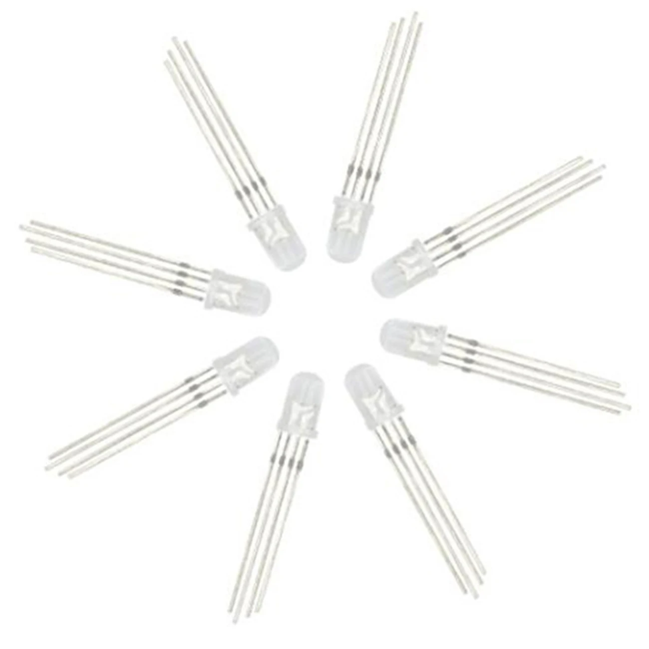 50PCS 5MM High Brightness Full Color LED Light Emitting Diode Four Pin Red Green Blue Three Color RGB Seven Color Light