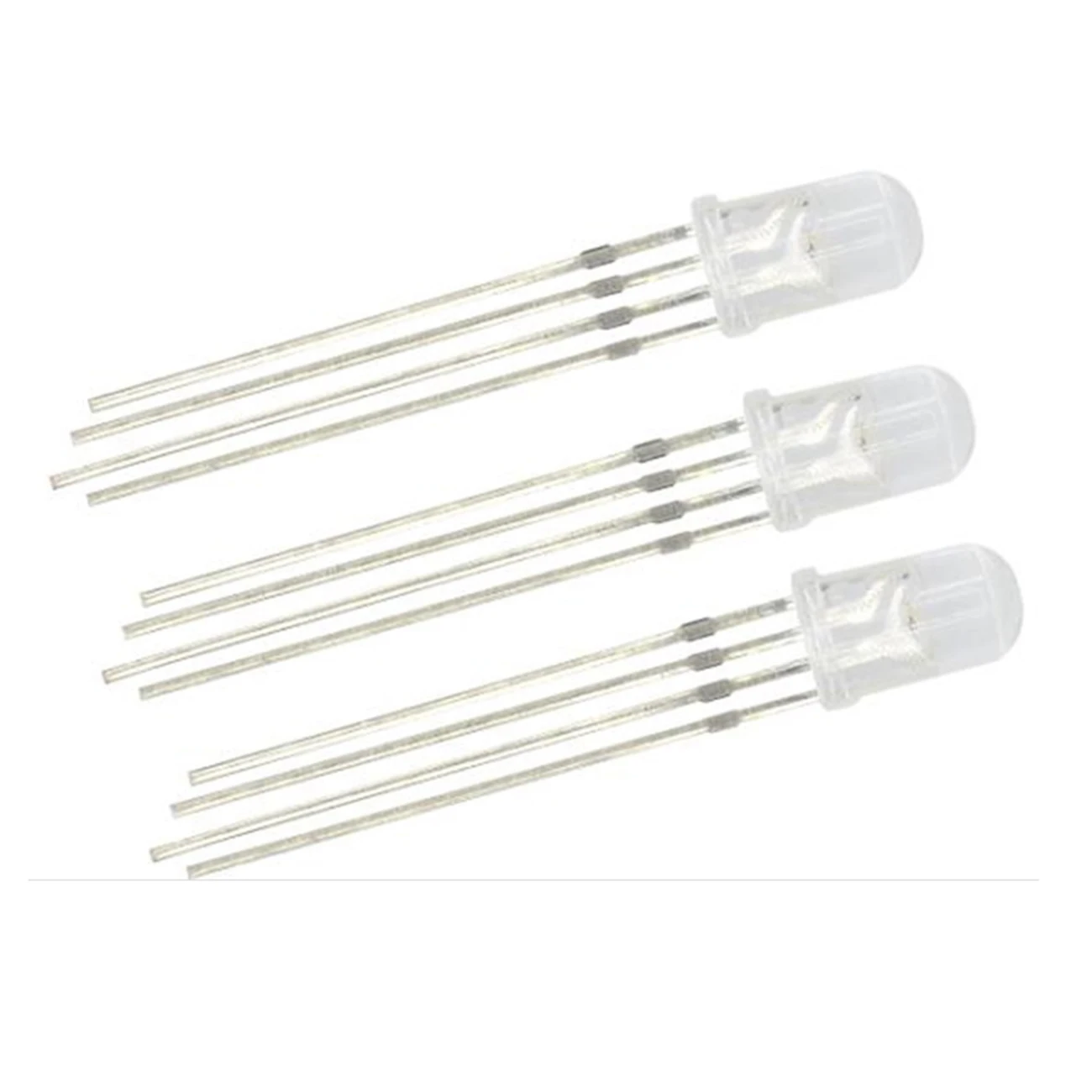 50PCS 5MM High Brightness Full Color LED Light Emitting Diode Four Pin Red Green Blue Three Color RGB Seven Color Light