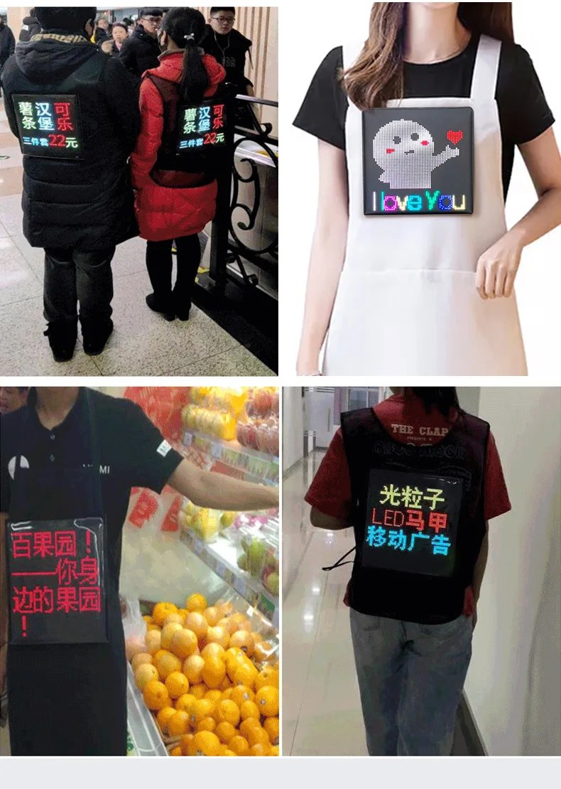 64x64 Pixels Full Color Vest Backpack Billboard P3.75 Indoor Led Display Module Matrix HD Led Panel 25*25cm RGB LED Panel Screen