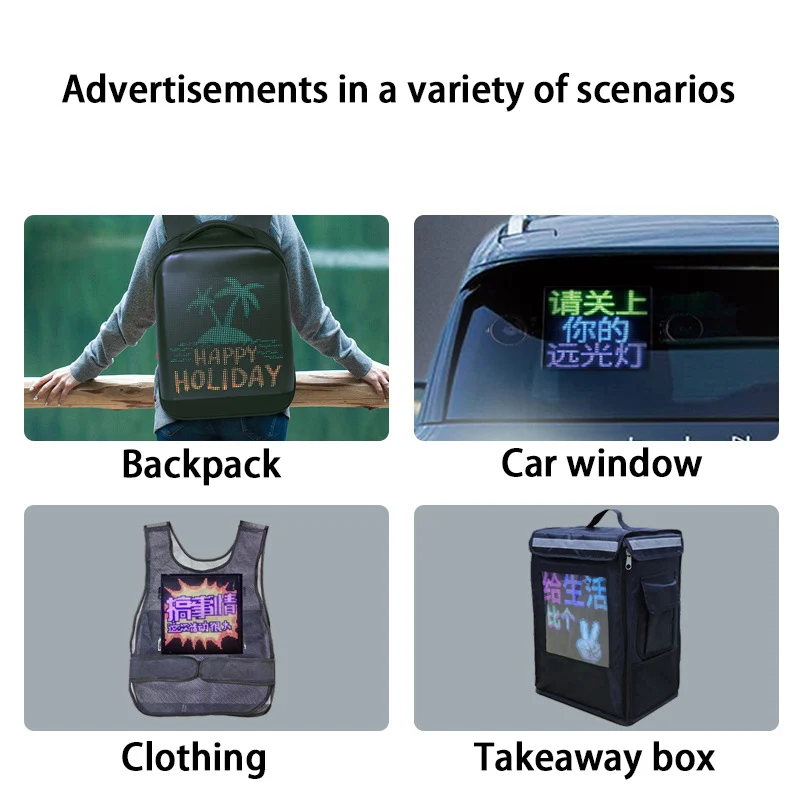 64x64 Pixels Full Color Vest Backpack Billboard P3.75 Indoor Led Display Module Matrix HD Led Panel 25*25cm RGB LED Panel Screen