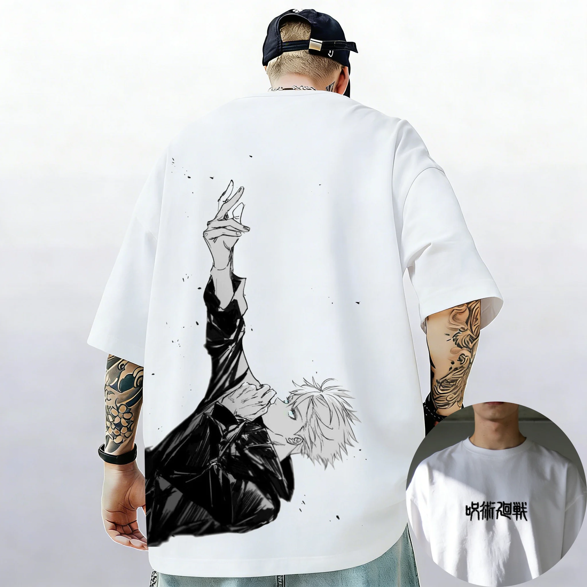 Gojo Satoru Jujutsu Kaisen Print Short Sleeves T-shirt Cotton Kid Clothes Funny Round Neck Harajuku Y2K New Arrival Tee Tops