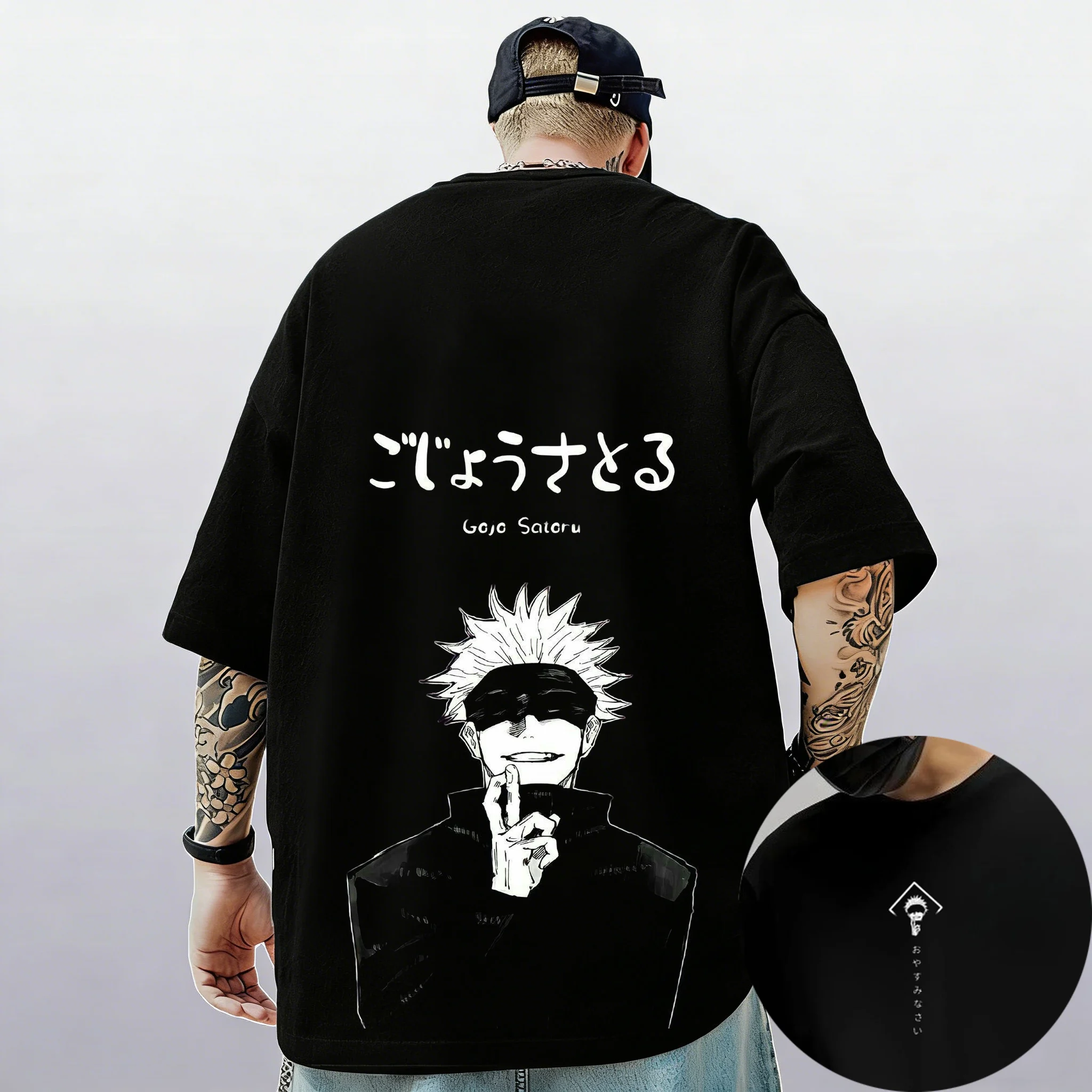 Gojo Satoru Jujutsu Kaisen Print Short Sleeves T-shirt Cotton Kid Clothes Funny Round Neck Harajuku Y2K New Arrival Tee Tops