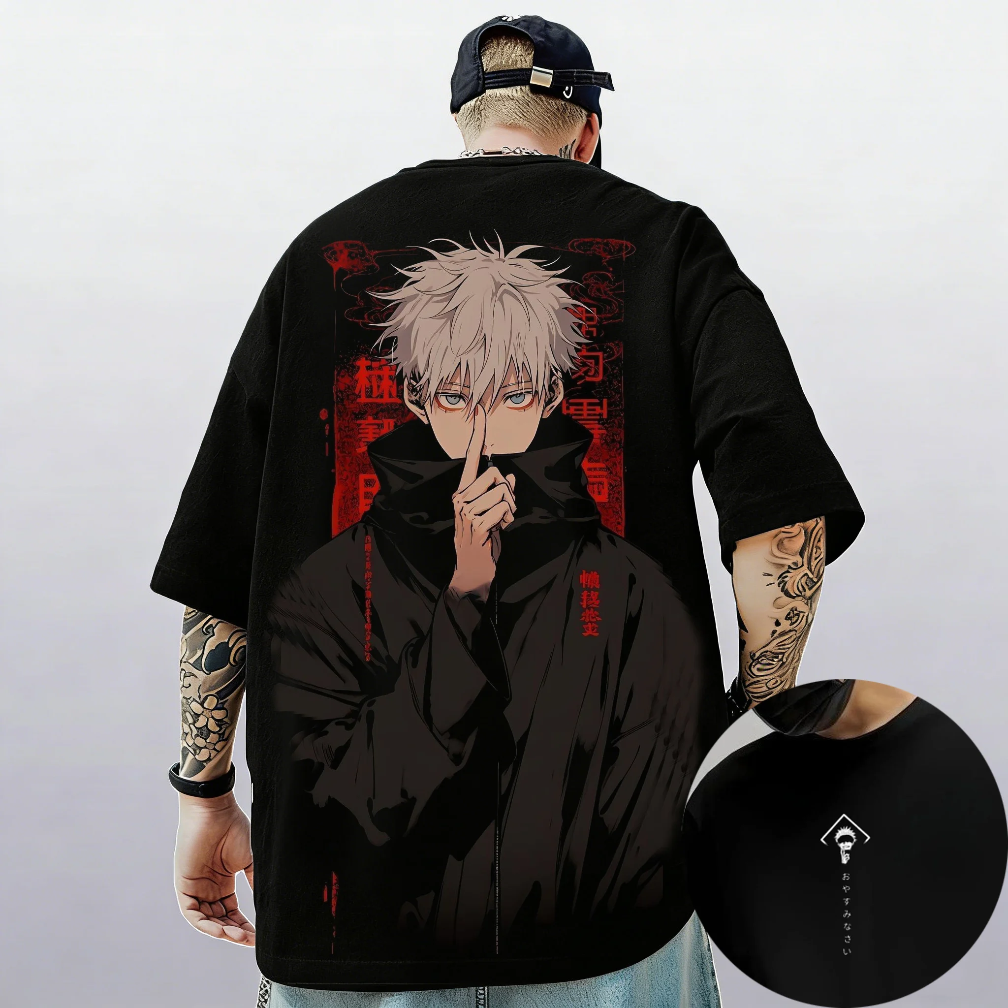 Gojo Satoru Jujutsu Kaisen Print Short Sleeves T-shirt Cotton Kid Clothes Funny Round Neck Harajuku Y2K New Arrival Tee Tops