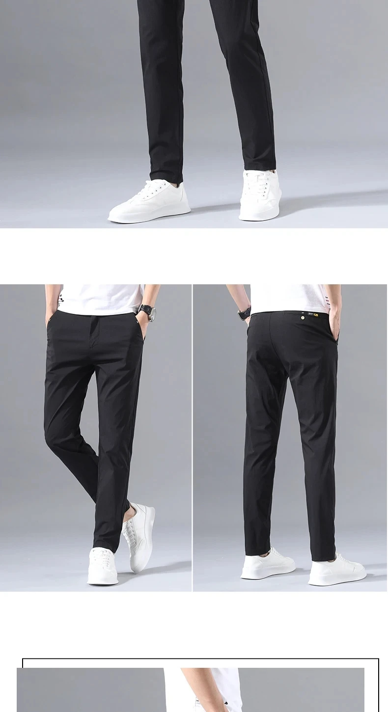 2025 Spring Autumn Thin Slim Men Casual Pants Classic Business Cotton Stretch Golf Trousers Korean Fashion Male Clothing Pants