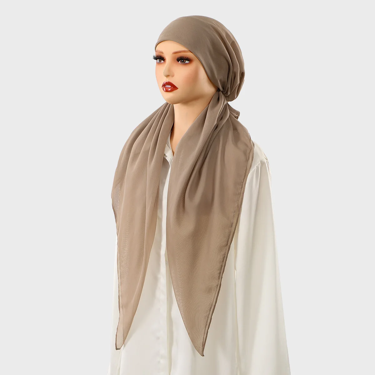 Premium Gradient Printed Viscose Instant Hijab Caps For Women Fashion Design Long Soft Elasticity Turban Islam Eid Hijab Caps