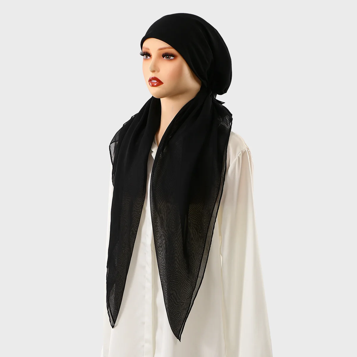 Premium Gradient Printed Viscose Instant Hijab Caps For Women Fashion Design Long Soft Elasticity Turban Islam Eid Hijab Caps