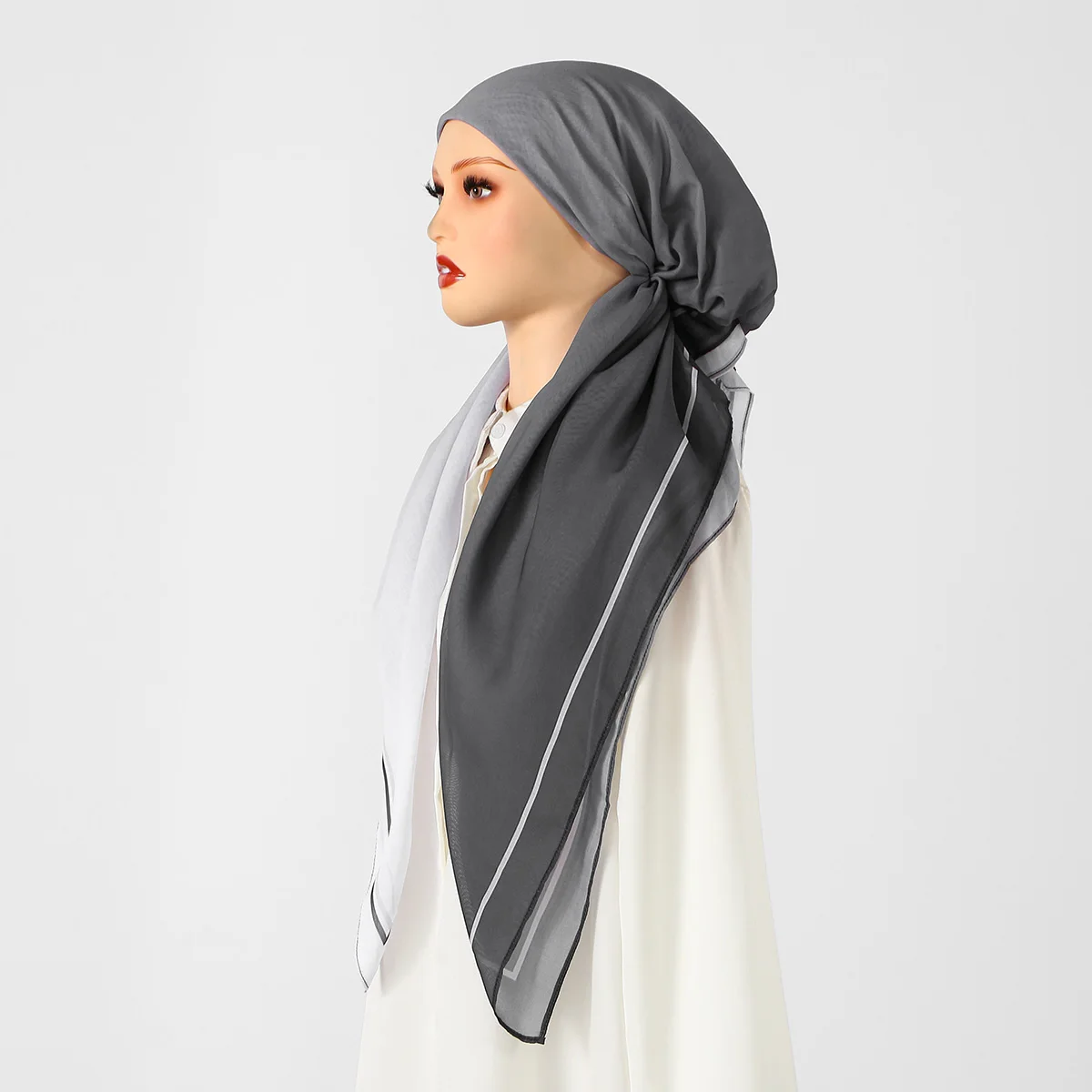 Premium Gradient Printed Viscose Instant Hijab Caps For Women Fashion Design Long Soft Elasticity Turban Islam Eid Hijab Caps