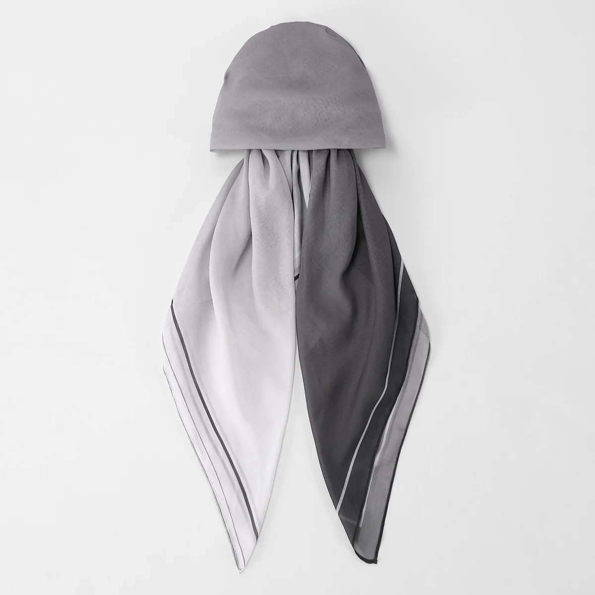 Premium Gradient Printed Viscose Instant Hijab Caps For Women Fashion Design Long Soft Elasticity Turban Islam Eid Hijab Caps