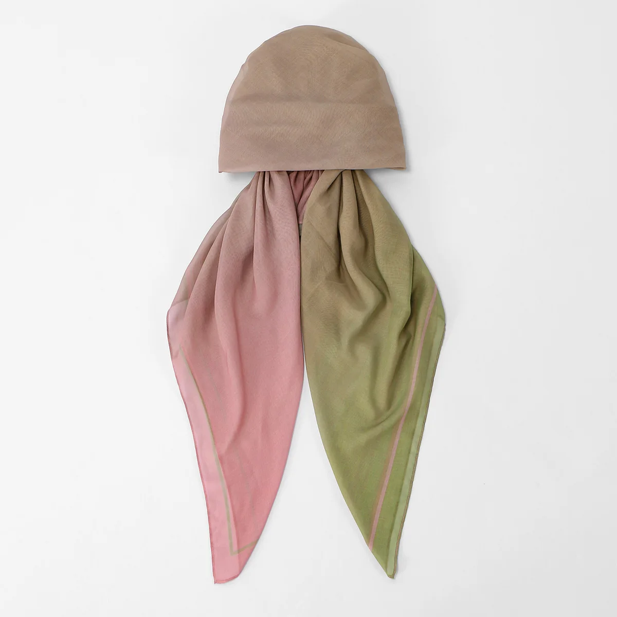Premium Gradient Printed Viscose Instant Hijab Caps For Women Fashion Design Long Soft Elasticity Turban Islam Eid Hijab Caps