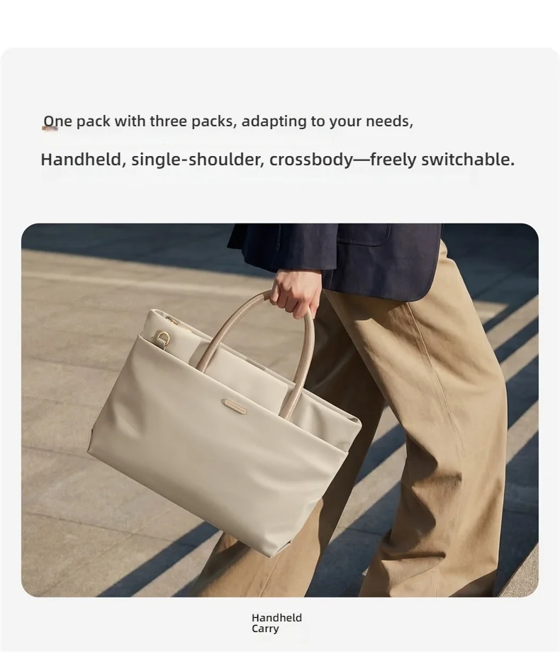 GOLF Women's Fashion Briefcase 15" Laptop Handbag Waterproof Nylon Tote Shoulder Bag Large Capacity Crossbody Bag Versatile