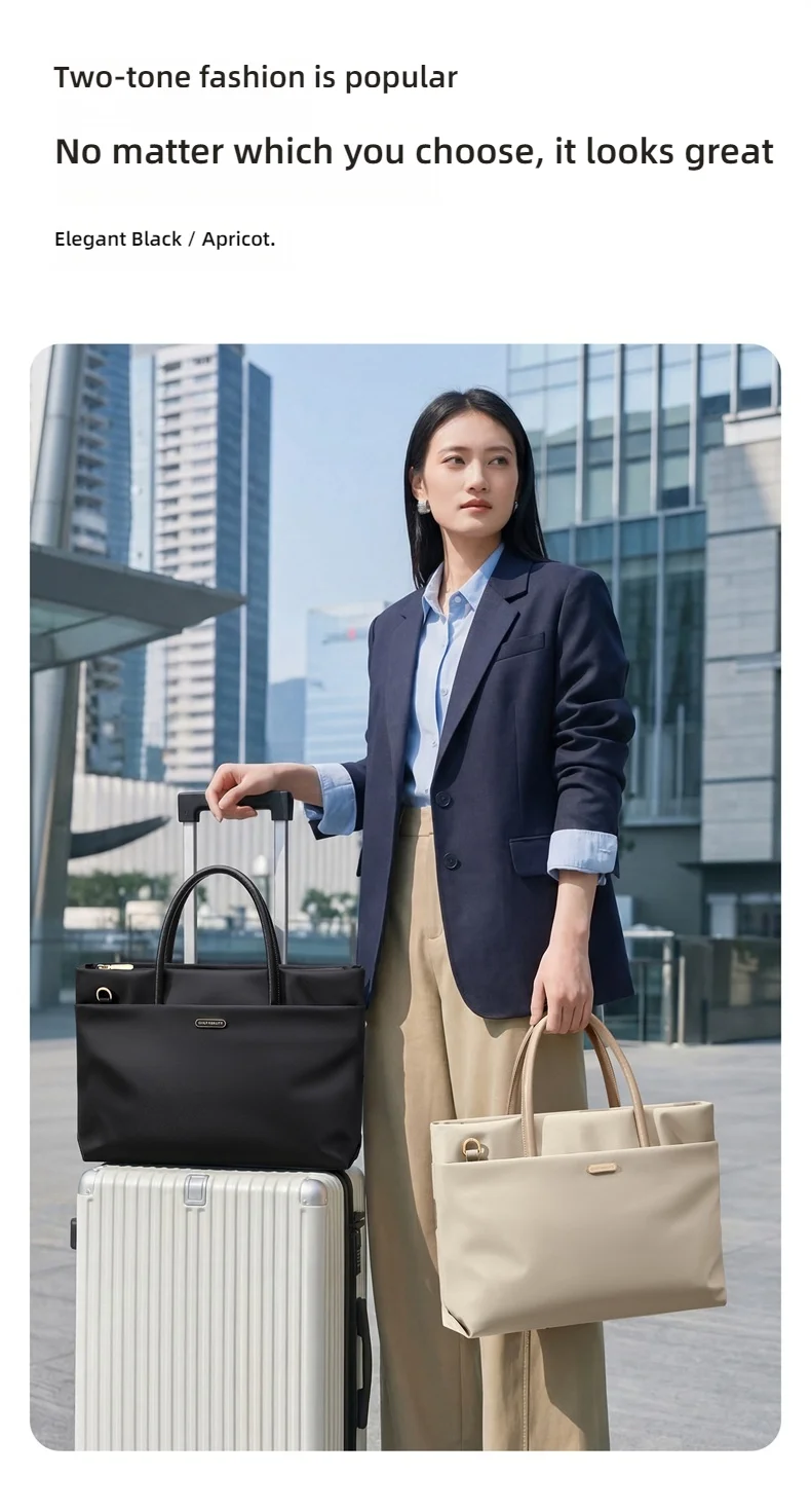 GOLF Women's Fashion Briefcase 15" Laptop Handbag Waterproof Nylon Tote Shoulder Bag Large Capacity Crossbody Bag Versatile