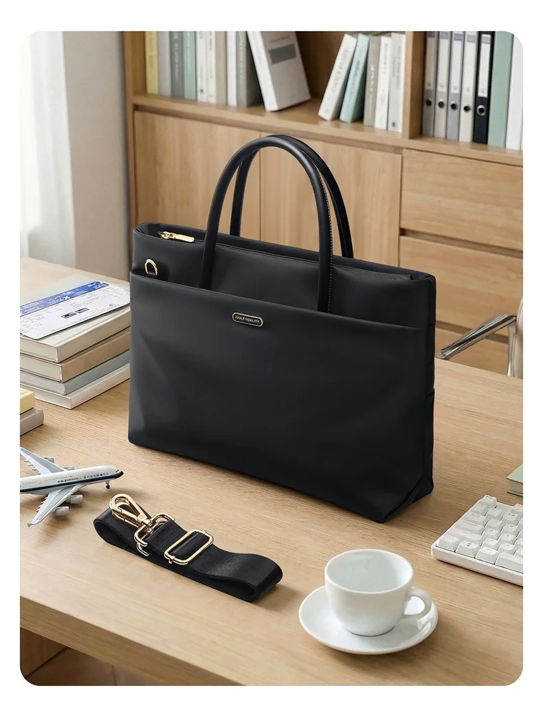 GOLF Women's Fashion Briefcase 15" Laptop Handbag Waterproof Nylon Tote Shoulder Bag Large Capacity Crossbody Bag Versatile