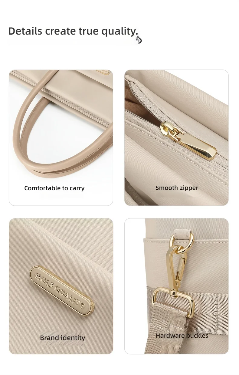 GOLF Women's Fashion Briefcase 15" Laptop Handbag Waterproof Nylon Tote Shoulder Bag Large Capacity Crossbody Bag Versatile