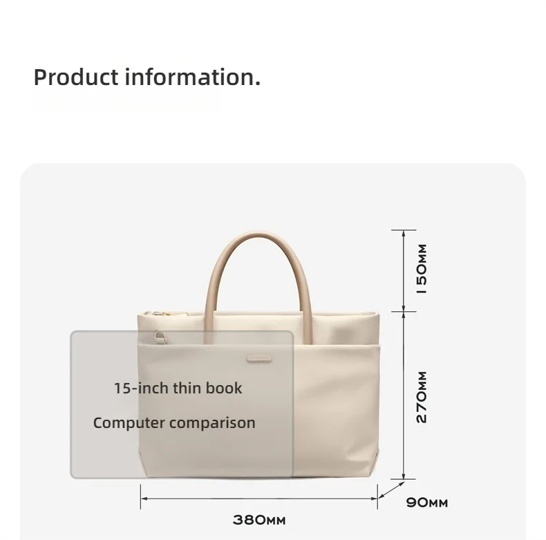 GOLF Women's Fashion Briefcase 15" Laptop Handbag Waterproof Nylon Tote Shoulder Bag Large Capacity Crossbody Bag Versatile