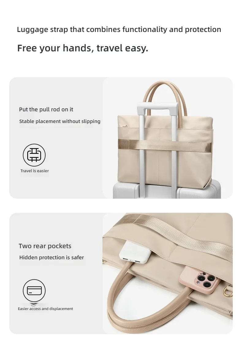 GOLF Women's Fashion Briefcase 15" Laptop Handbag Waterproof Nylon Tote Shoulder Bag Large Capacity Crossbody Bag Versatile