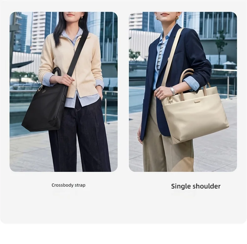 GOLF Women's Fashion Briefcase 15" Laptop Handbag Waterproof Nylon Tote Shoulder Bag Large Capacity Crossbody Bag Versatile