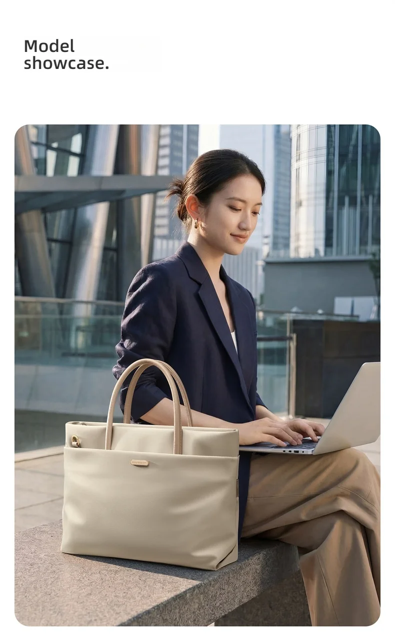 GOLF Women's Fashion Briefcase 15" Laptop Handbag Waterproof Nylon Tote Shoulder Bag Large Capacity Crossbody Bag Versatile