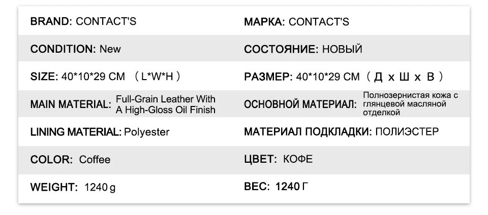 CONTACT'S Genuine Leather Business Bags for Men Luxury Designer Briefcase Office Bag Male Tote Laptop Bags for 14" Macbook Pro