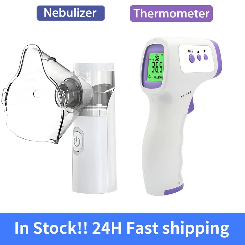 Portable Nebulizer Humidifier Medical Silent Mesh Nebulizer Handheld Asthma Inhaler Atomizer Kids Health Care Or Thermometer