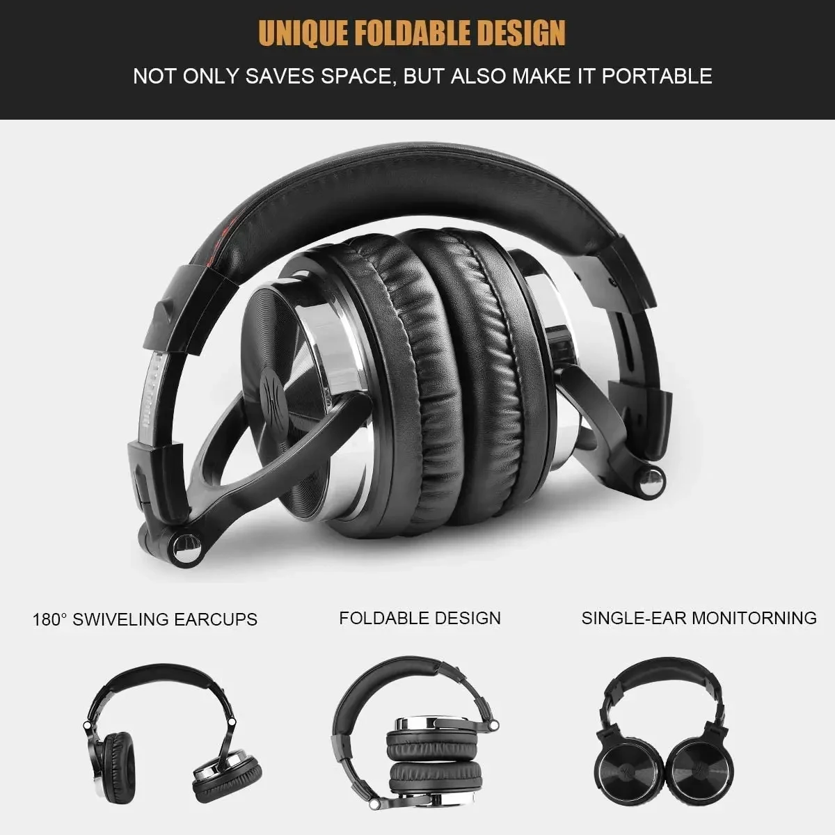 Oneodio Wired HiFi Headphones Professional Studio DJ Headphones With Mic Over Ear Hi-Res Headset Monitoring For AMP Guitar Phone