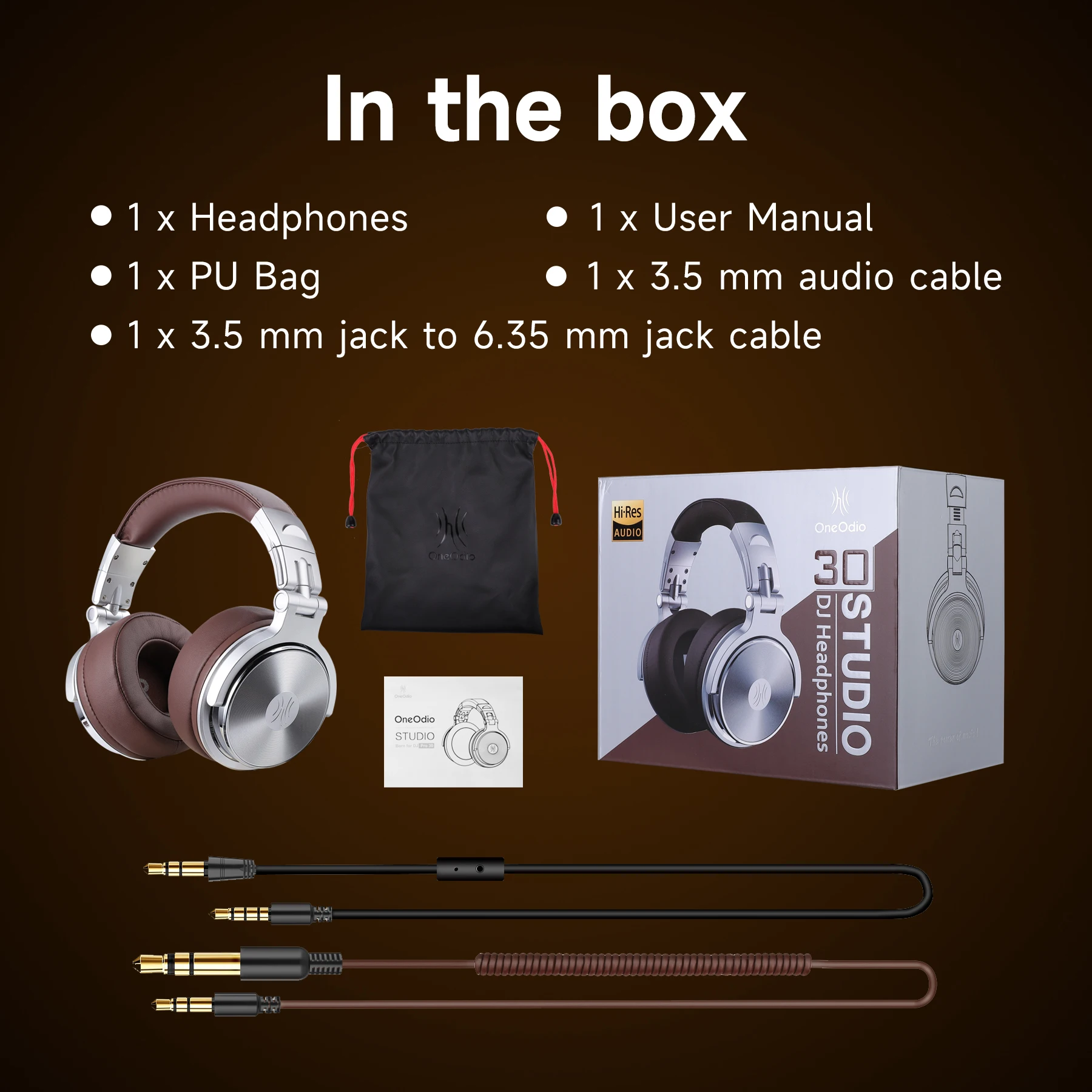 Oneodio Wired HiFi Headphones Professional Studio DJ Headphones With Mic Over Ear Hi-Res Headset Monitoring For AMP Guitar Phone