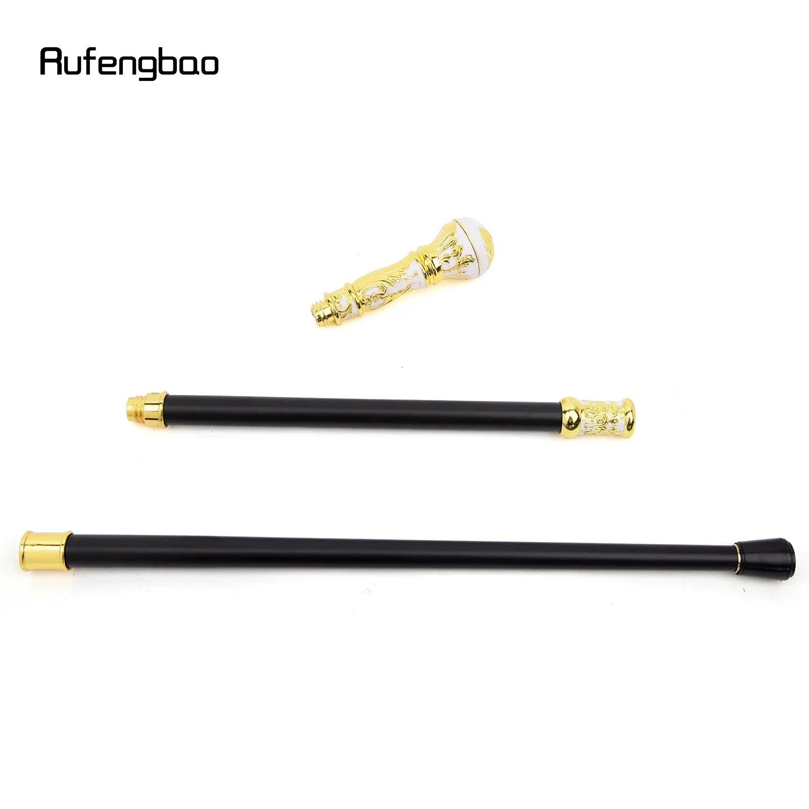 Golden White Luxury Round Handle Fashion Stick for Party Decorative Walking Cane Elegant Crosier Knob Walking Stick 93cm