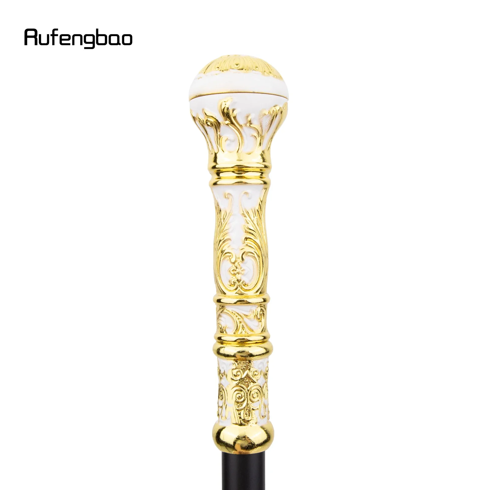 Golden White Luxury Round Handle Fashion Stick for Party Decorative Walking Cane Elegant Crosier Knob Walking Stick 93cm