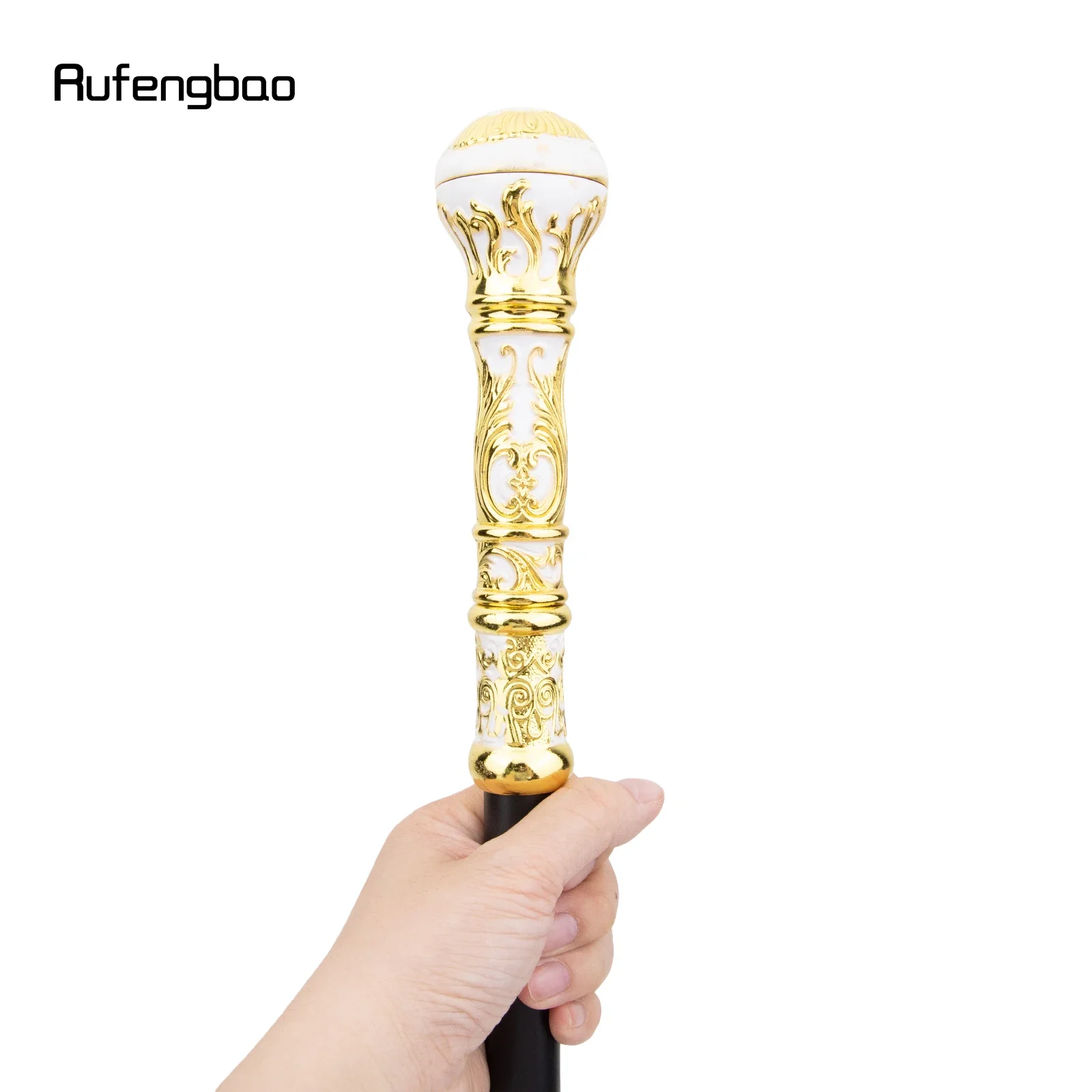 Golden White Luxury Round Handle Fashion Stick for Party Decorative Walking Cane Elegant Crosier Knob Walking Stick 93cm