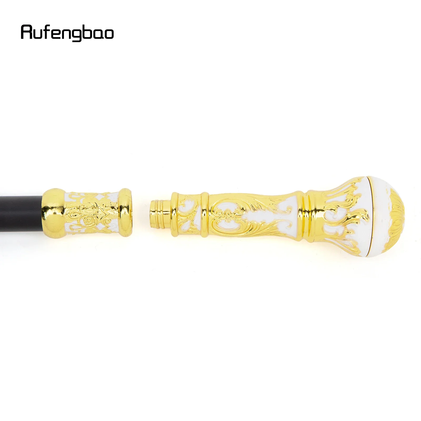 Golden White Luxury Round Handle Fashion Stick for Party Decorative Walking Cane Elegant Crosier Knob Walking Stick 93cm