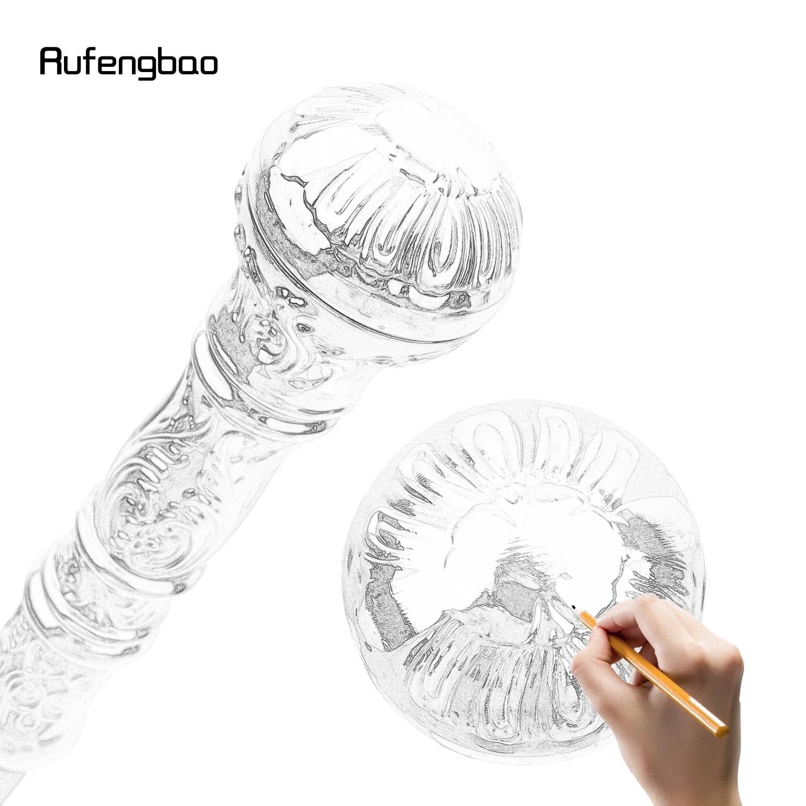 Golden White Luxury Round Handle Fashion Stick for Party Decorative Walking Cane Elegant Crosier Knob Walking Stick 93cm