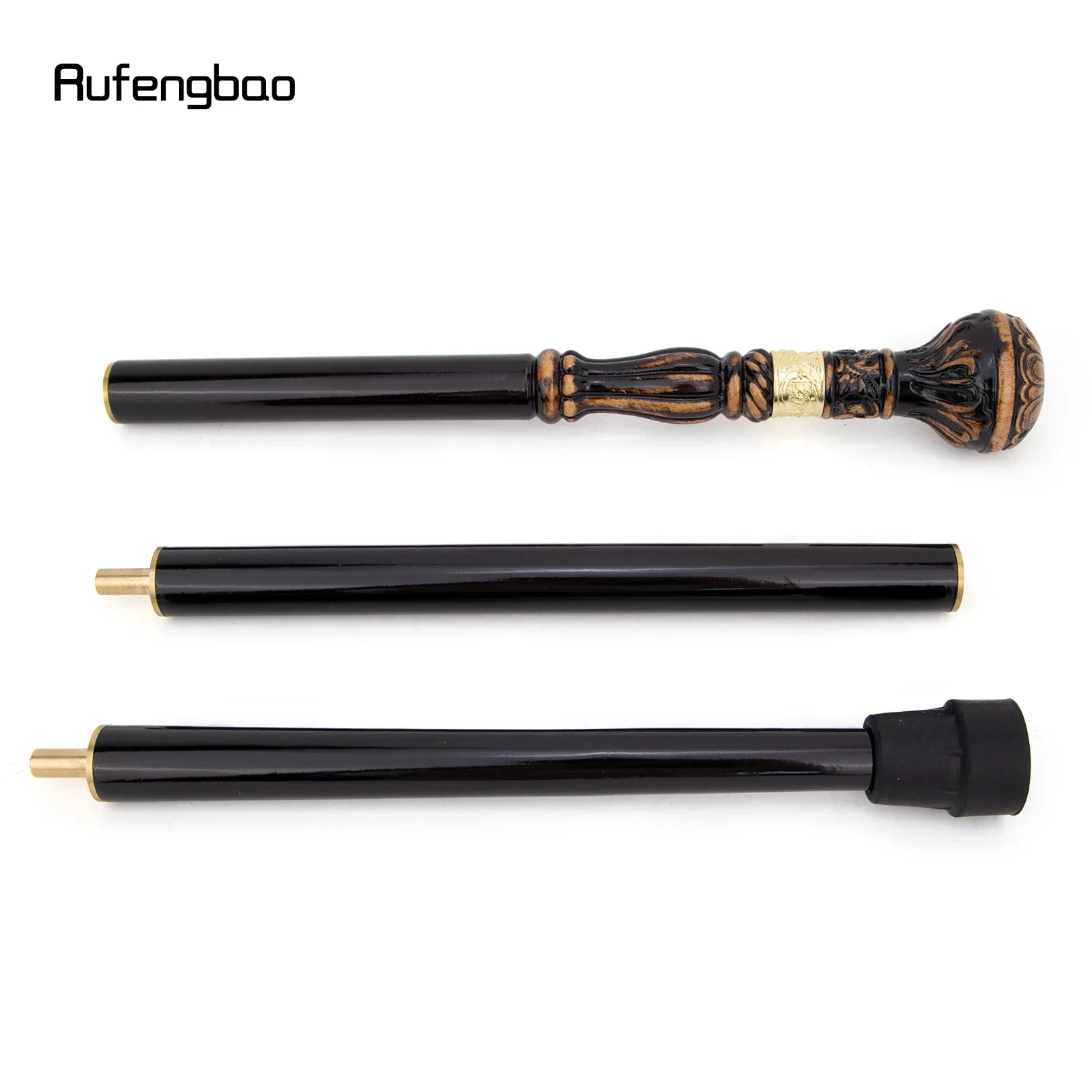 Black Brown Creative Round Wooden Fashion Walking Stick Cospaly Wood Cane  Performance stage Cane  95cm  Performance Stage Cane