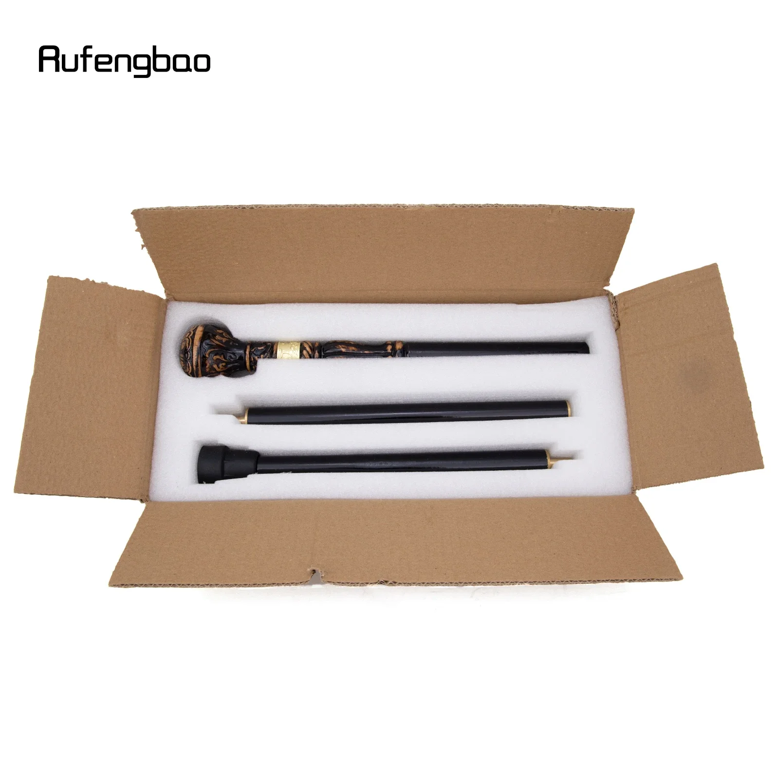 Black Brown Creative Round Wooden Fashion Walking Stick Cospaly Wood Cane  Performance stage Cane  95cm  Performance Stage Cane