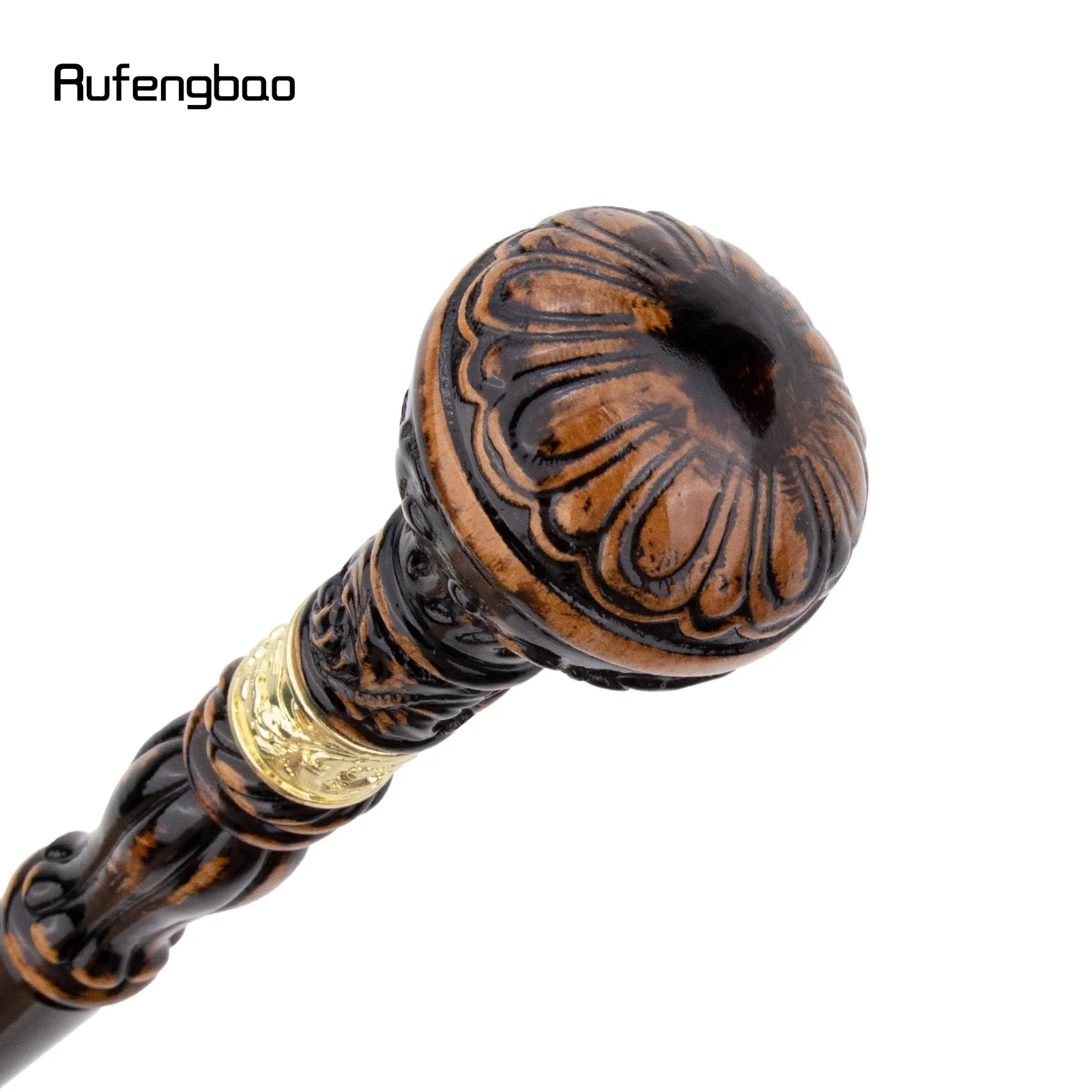 Black Brown Creative Round Wooden Fashion Walking Stick Cospaly Wood Cane  Performance stage Cane  95cm  Performance Stage Cane