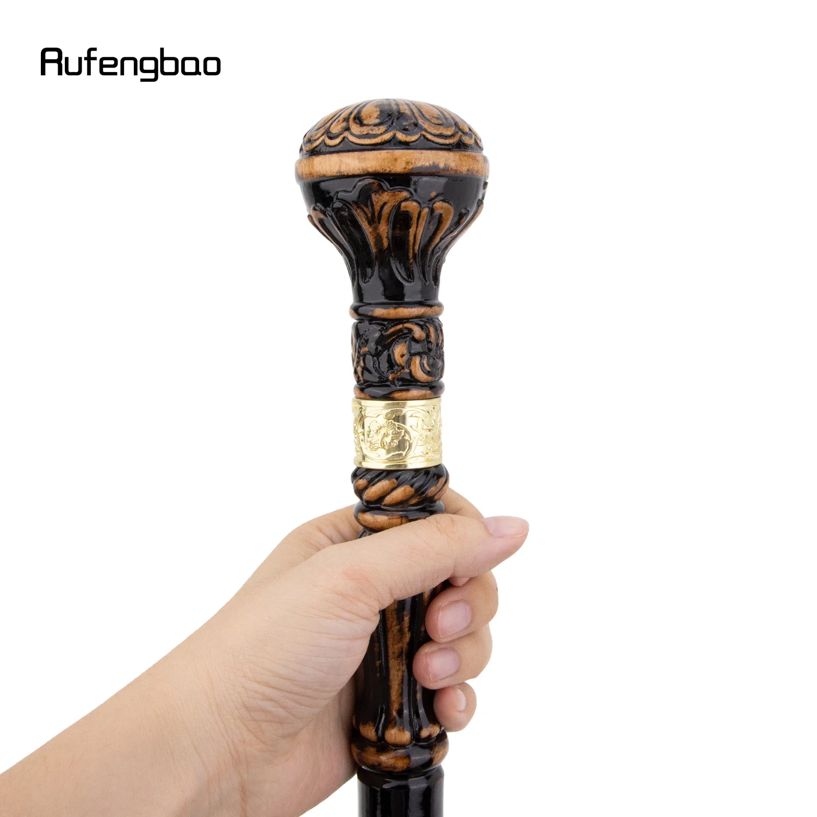 Black Brown Creative Round Wooden Fashion Walking Stick Cospaly Wood Cane  Performance stage Cane  95cm  Performance Stage Cane