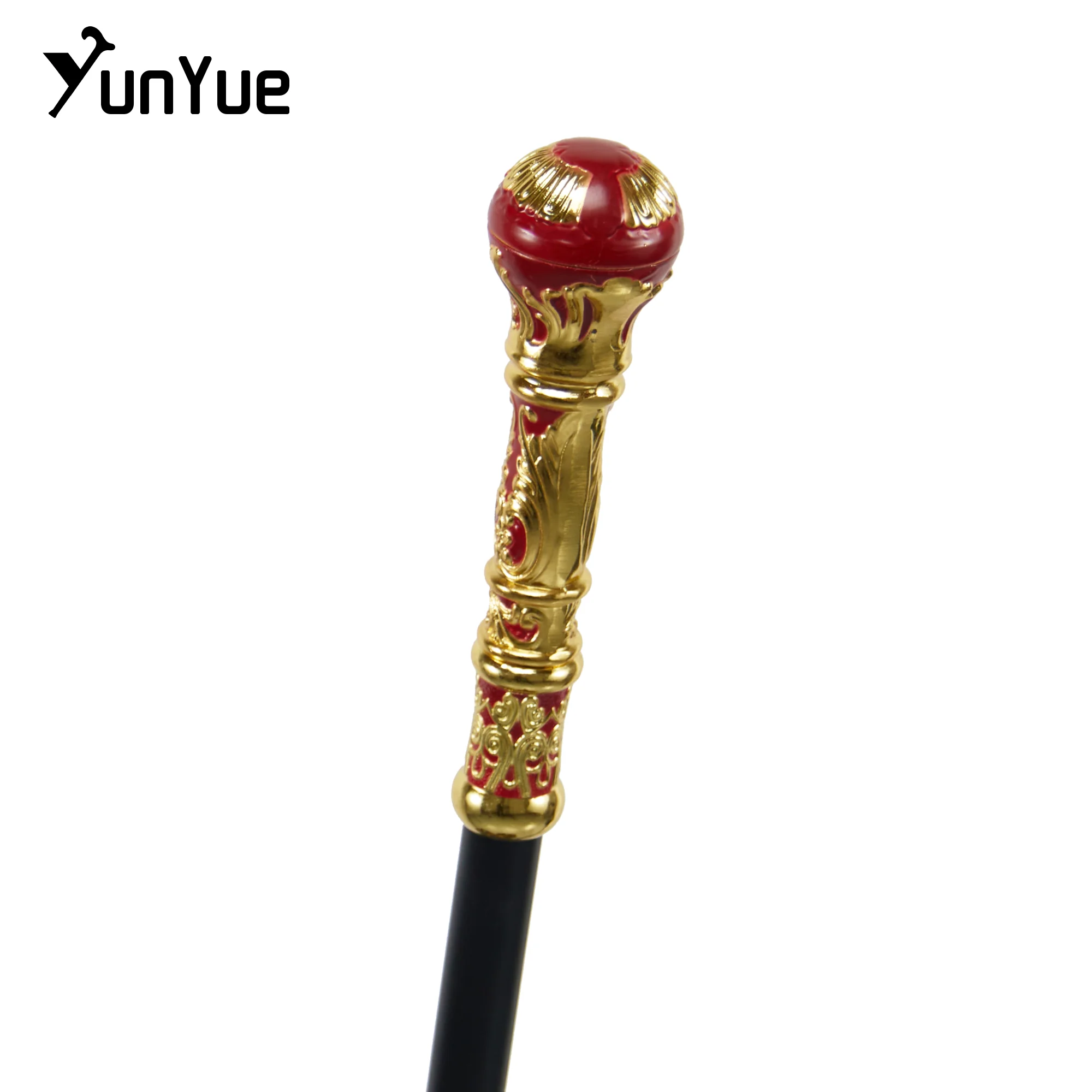 Elegan Red Round Handle Fashion Walking Stick Gentlemen Vintage Handmade Walking Cane Lady Art Collection Cosplay Film Prop Cane