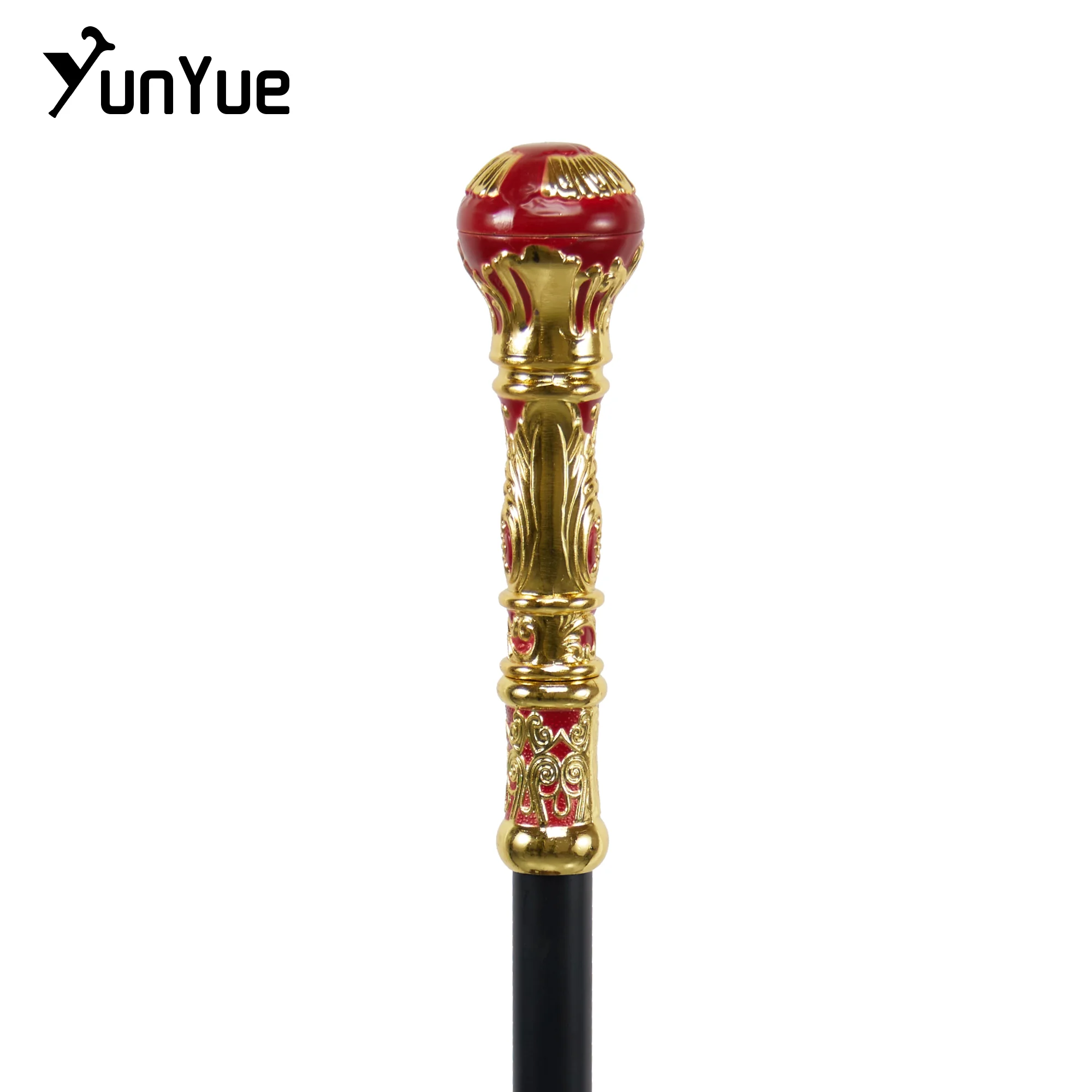 Elegan Red Round Handle Fashion Walking Stick Gentlemen Vintage Handmade Walking Cane Lady Art Collection Cosplay Film Prop Cane