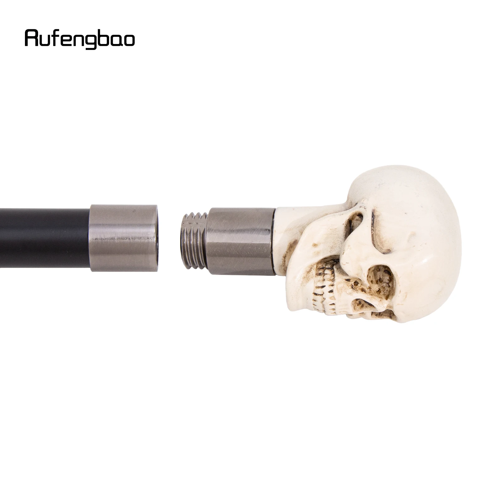 White Resin Skull Walking Cane Fashion Decorative Stick Elegant Cosplay Cane Knob Crosier 94cm Performance Stage Cane