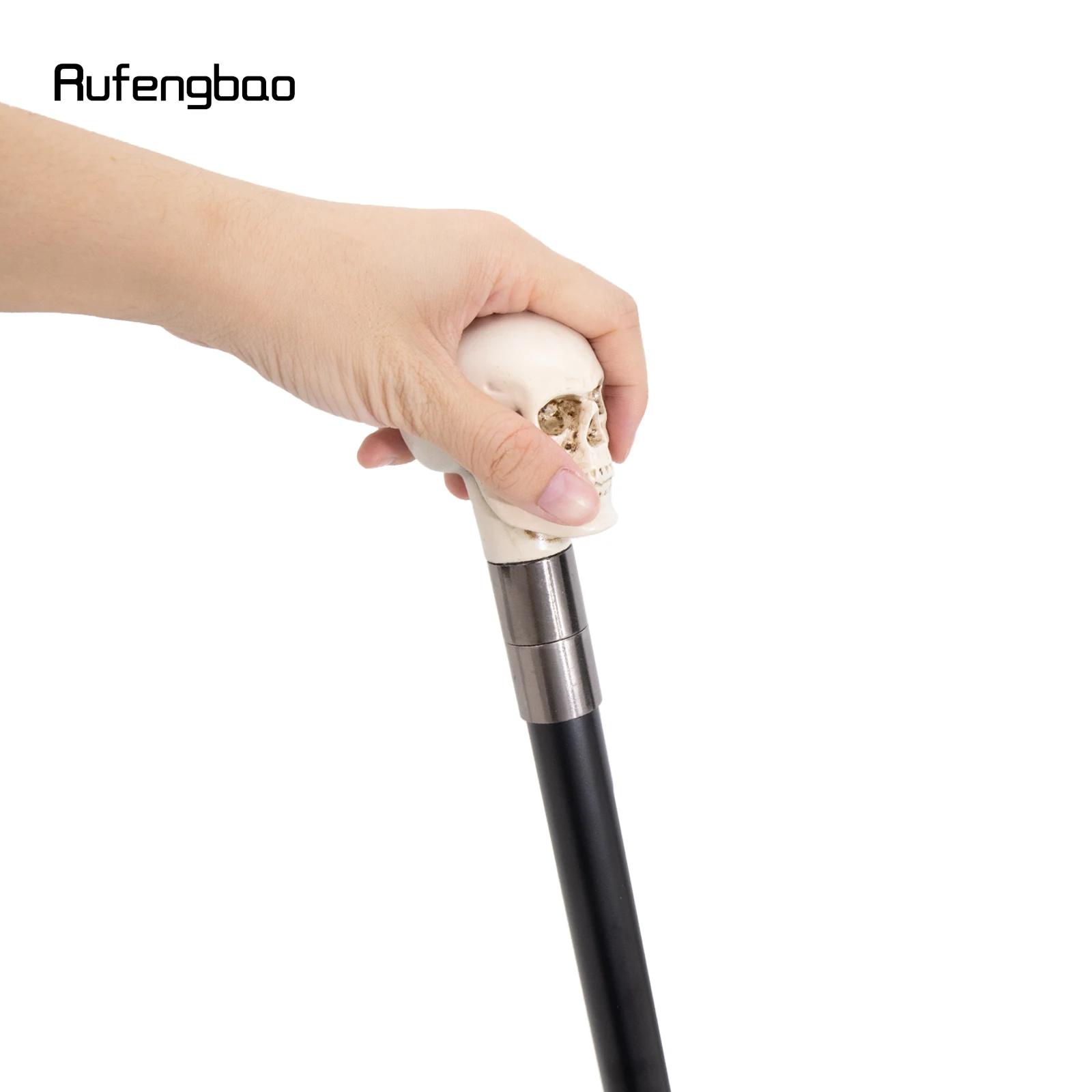 White Resin Skull Walking Cane Fashion Decorative Stick Elegant Cosplay Cane Knob Crosier 94cm Performance Stage Cane