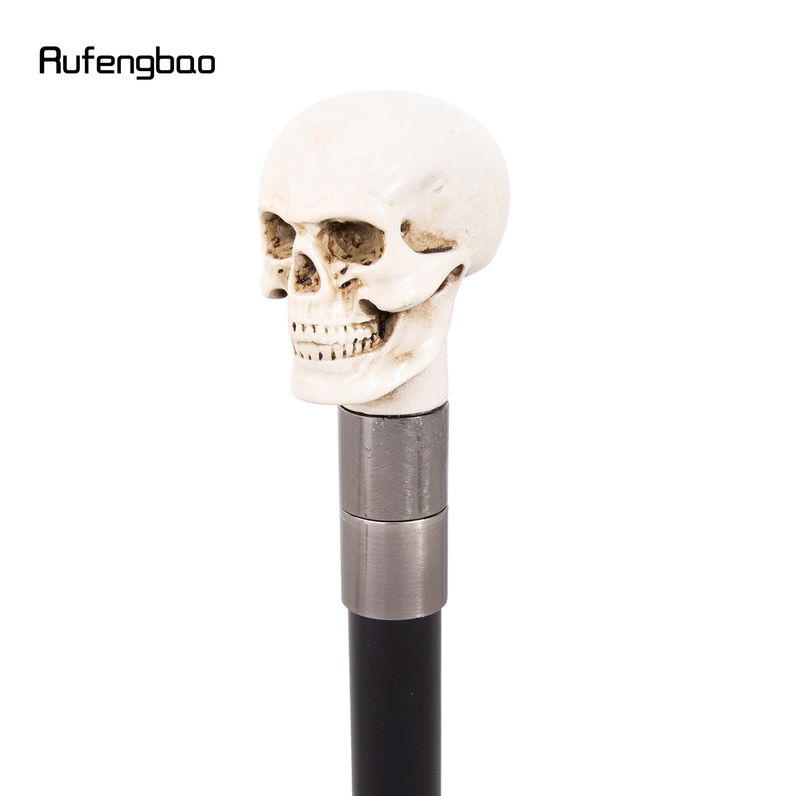 White Resin Skull Walking Cane Fashion Decorative Stick Elegant Cosplay Cane Knob Crosier 94cm Performance Stage Cane