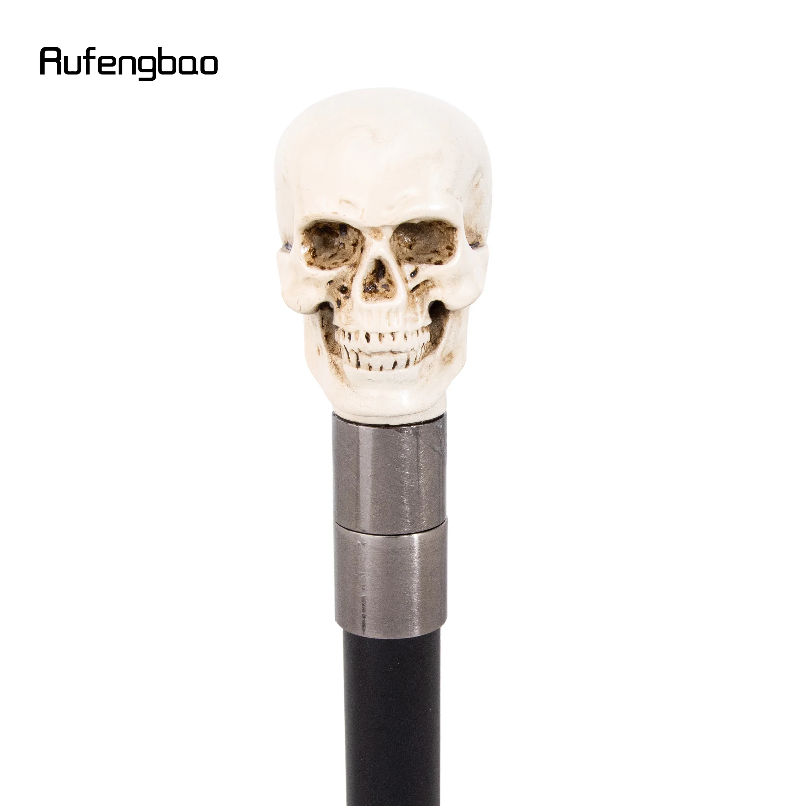 White Resin Skull Walking Cane Fashion Decorative Stick Elegant Cosplay Cane Knob Crosier 94cm Performance Stage Cane