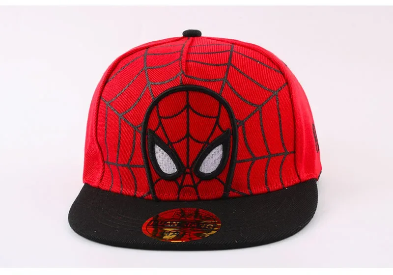 ^^Anime Cartoon Spiderman Hats for Kids Toddler Baby Baseball Cap Spring Summer Children's Snapback Hip Hop Adjustable Caps