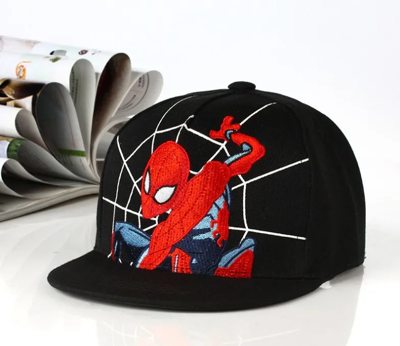 ^^Anime Cartoon Spiderman Hats for Kids Toddler Baby Baseball Cap Spring Summer Children's Snapback Hip Hop Adjustable Caps