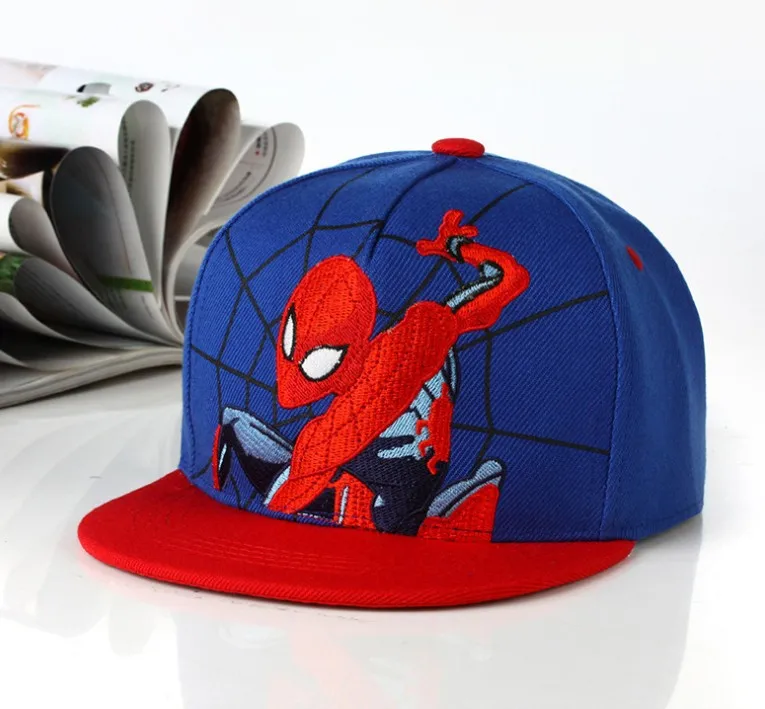 ^^Anime Cartoon Spiderman Hats for Kids Toddler Baby Baseball Cap Spring Summer Children's Snapback Hip Hop Adjustable Caps