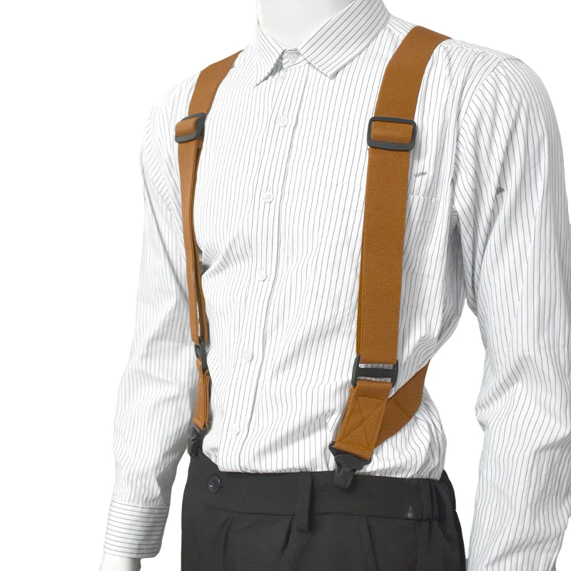 1Pc 38mm Adult Men's Suspenders Plastic Non-slip 2 Clips Elastic Strap Man Braces Suspender for Pants Shirt Male Jockstrap