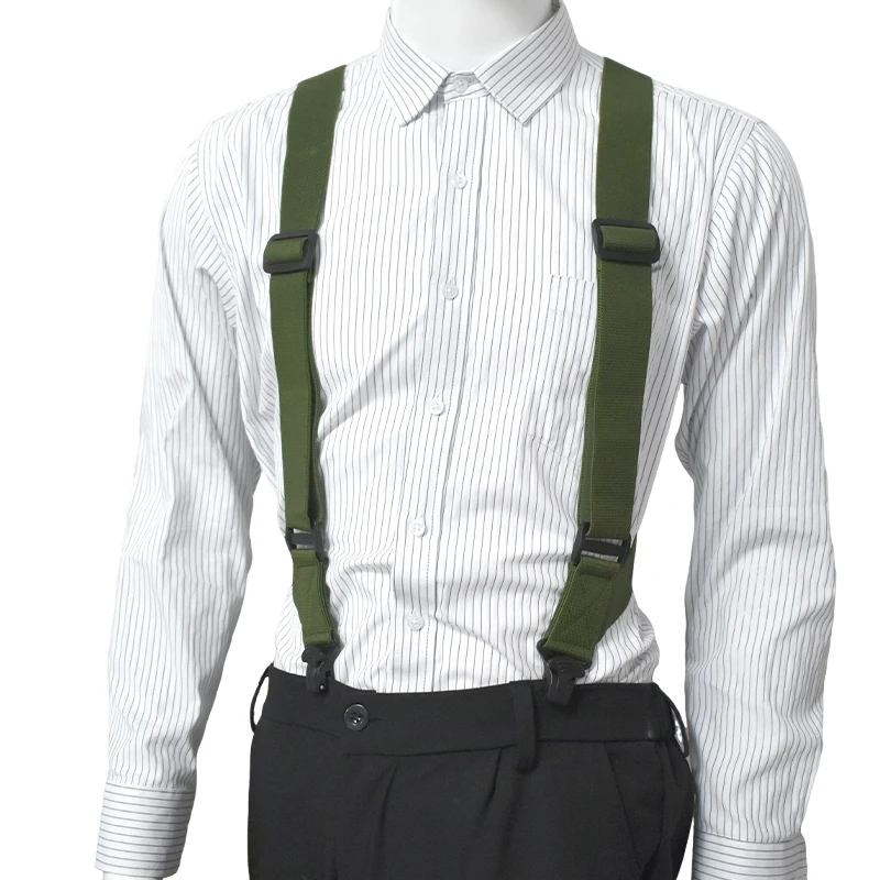 1Pc 38mm Adult Men's Suspenders Plastic Non-slip 2 Clips Elastic Strap Man Braces Suspender for Pants Shirt Male Jockstrap