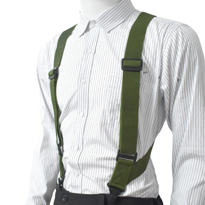 1Pc 38mm Adult Men's Suspenders Plastic Non-slip 2 Clips Elastic Strap Man Braces Suspender for Pants Shirt Male Jockstrap