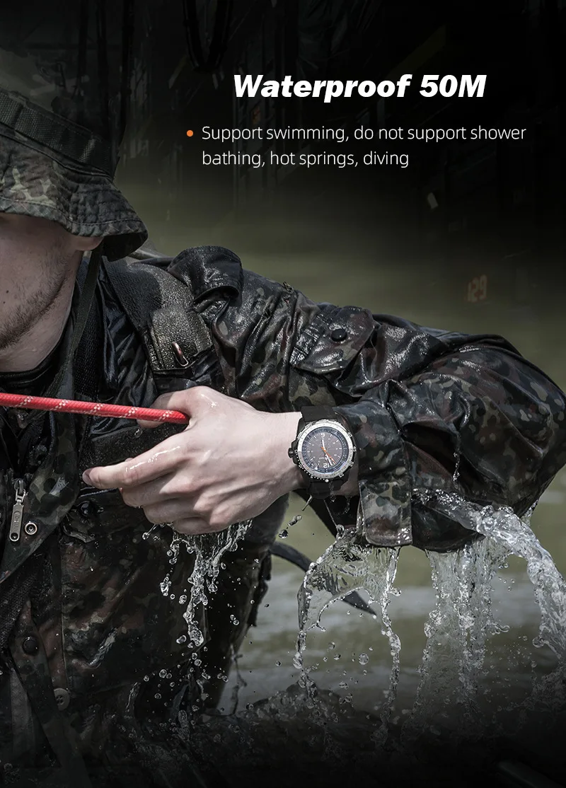NORTH EDGE EVOQUE2 Waterproof Outdoor Electronic Solar Watch - Speed Luminous Digital Sport Timepiece for Active Living
